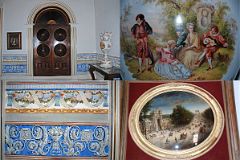 33 Cuba - Trinidad - Plaza Mayor - Palacio Brunet, Museo Romantico - Living Room - Wooden Door, painted Sevres vase, elegant fresco, painting of Paris.jpg